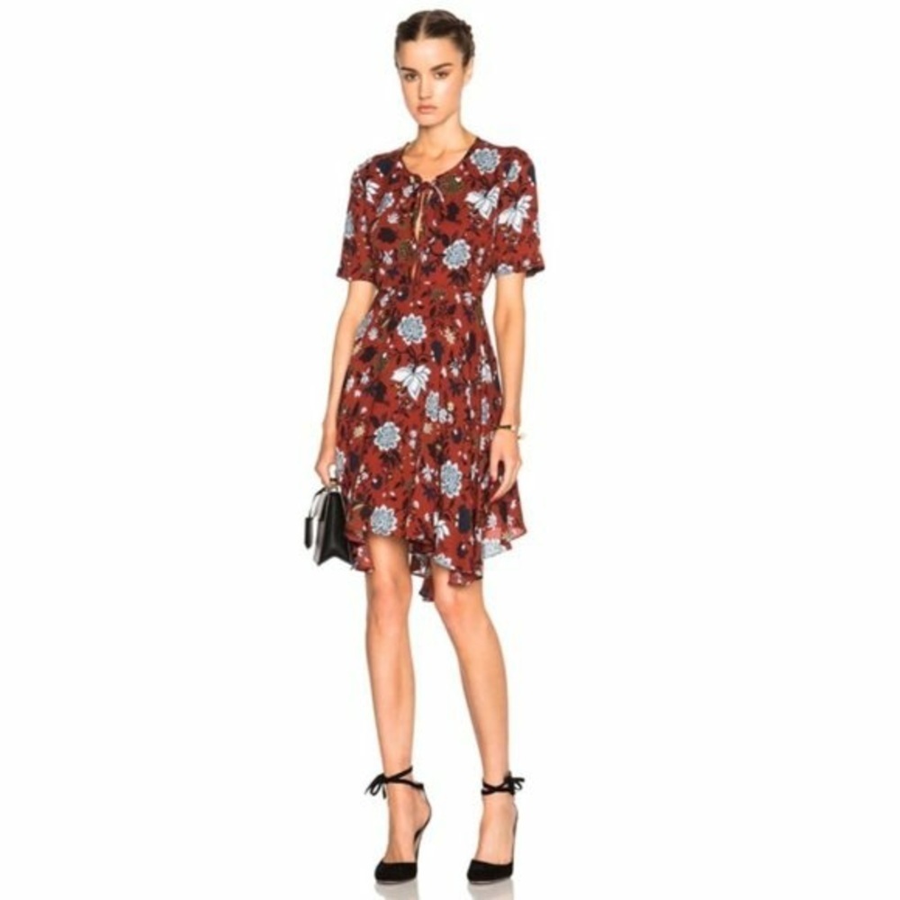 ALC Sosta Floral Silk Tie Front Dress Size‎ 2 REVOLVE